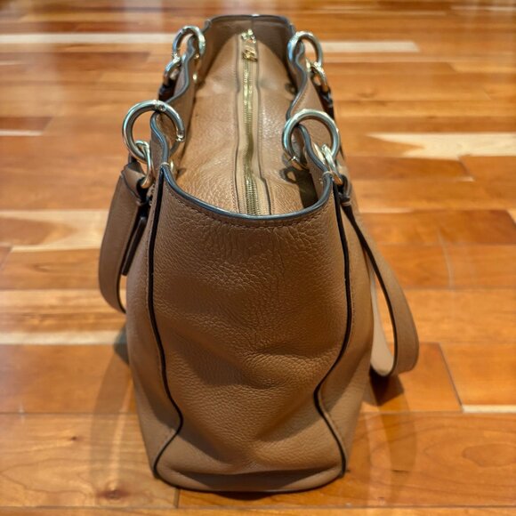 Coach Jes Tote Pebble Leather Saddle Brown Bag 76701 - Picture 5 of 13